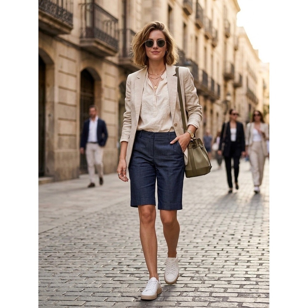 Ann Taylor LOFT Womens Dark Wash Denim Bermuda Shorts Size 4 NWT 84661579 Indigo
